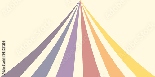 Abstract colorful 70s background vector. Vintage retro wallpaper with rainbow stripes and wavy lines. A 1970 color illustration suitable for posters, banners, decorative items and wall art.