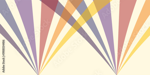 Abstract colorful 70s background vector. Vintage retro wallpaper with rainbow stripes and wavy lines. A 1970 color illustration suitable for posters, banners, decorative items and wall art.