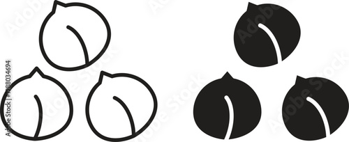 Chickpeas hummus icon collection. Minimal icon and symbol