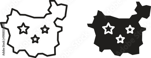 China map icon collection. Minimal icon and symbol