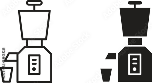 Cold pressed juicer icon collection. Minimal icon and symbol