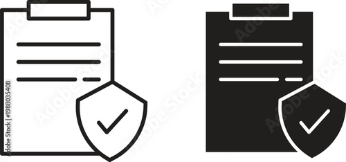 Contract coverage icon collection. Minimal icon and symbol