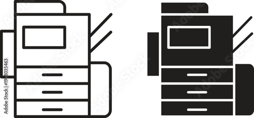 Copier icon collection. Minimal icon and symbol