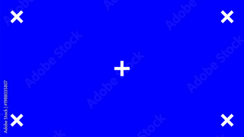 Blue chroma key with tracking points for visual effects work, broadcast, or film use
