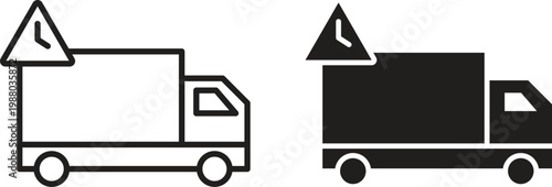 Delivery delay icon collection. Minimal icon and symbol