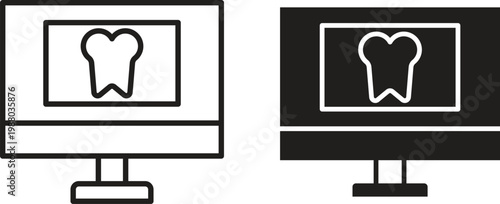 Dental X ray icon collection. Minimal icon and symbol