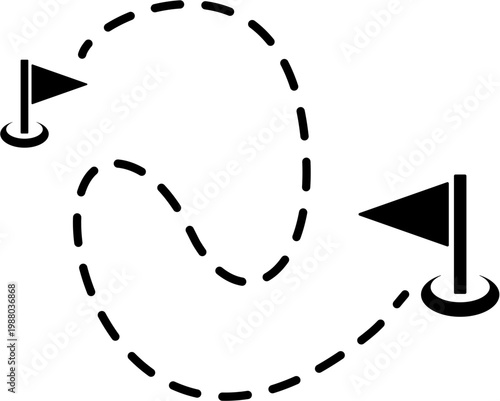 Racing flags mark course path