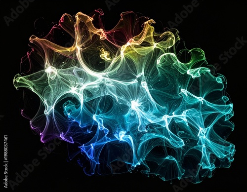 Intricate Underwater Prismatic Caustic Network with Chromatic Dispersion