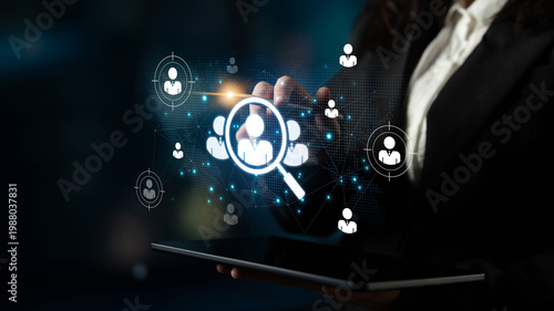 Quadro su tela Concept of global talent acquisition and human resources