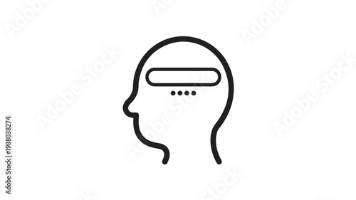 AI Chatbot Icon Human Profile Vector Illustration for Artificial Intelligence Technology Concepts