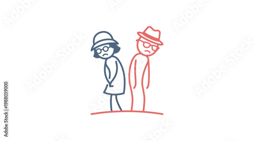 Sad Couple Standing Back To Back