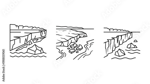 Coastal Cliff Edges in Linear Style