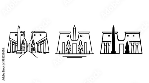Luxor Temple Architectural Outline Set