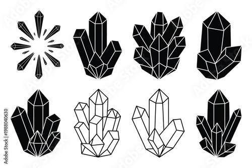 Collection of Black and White Crystal