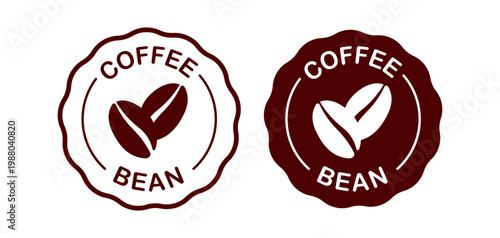 Coffee Logo Set Featuring Beans for Cafes and Coffeehouses. Vector illustration