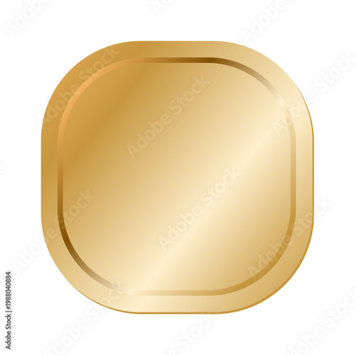 Glossy Gold Shape for Web, App, and Decoration Design. Vector Illustration