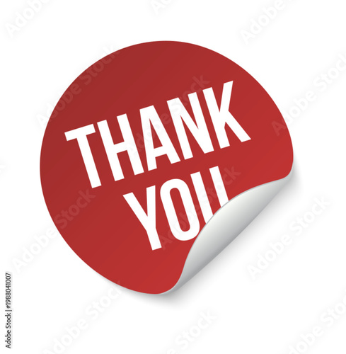 Discount red sticker tag with thank you sticker for retail promotion, marketing campaigns, ecommerce, and advertising design. Vector illustration