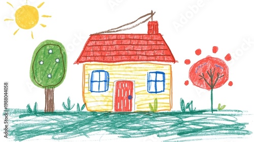 set of hand drawn house
