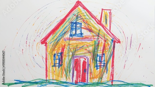 set of hand drawn house