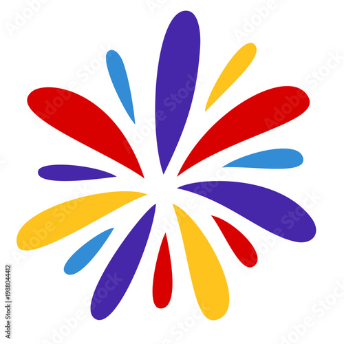 New year firework vector illustration. Fireworks with stars and sparks isolated on white background. Happy new year firework