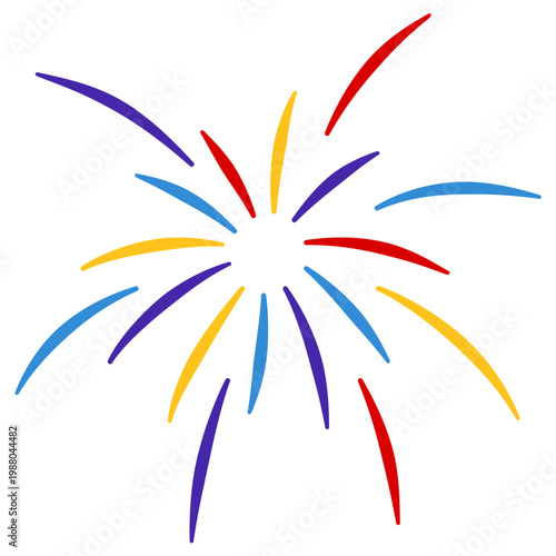 New year firework vector illustration. Fireworks with stars and sparks isolated on white background. Happy new year firework