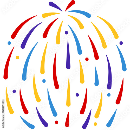 New year firework vector illustration. Fireworks with stars and sparks isolated on white background. Happy new year firework