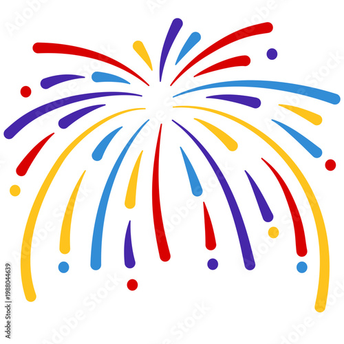 New year firework vector illustration. Fireworks with stars and sparks isolated on white background. Happy new year firework