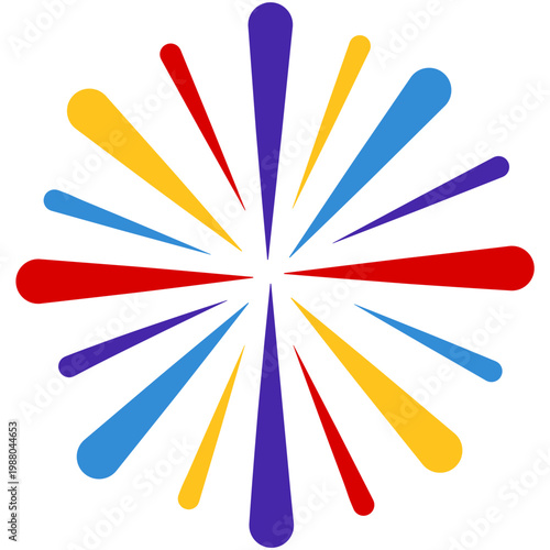 New year firework vector illustration. Fireworks with stars and sparks isolated on white background. Happy new year firework