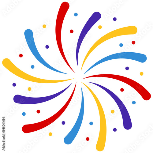 New year firework vector illustration. Fireworks with stars and sparks isolated on white background. Happy new year firework