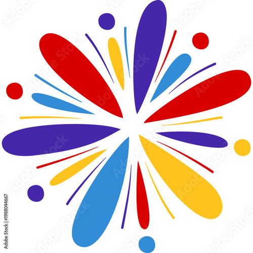 New year firework vector illustration. Fireworks with stars and sparks isolated on white background. Happy new year firework