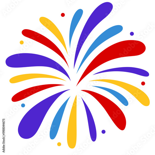 New year firework vector illustration. Fireworks with stars and sparks isolated on white background. Happy new year firework