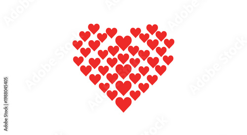 Heart Shape Made of Red Hearts for Love and Romance