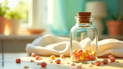 Natural Soap Nuts in Glass Bottle Sunlight