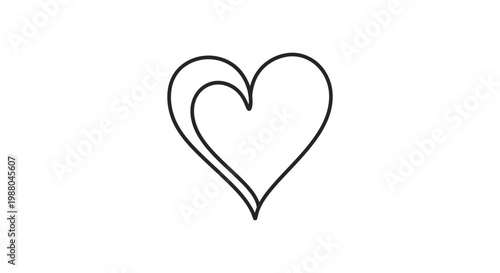 Heart Shape Outline Symbol for Love and Romance