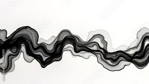 Abstract Black and White Wave Pattern Background