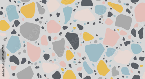 Abstract Terrazzo Pattern with Pastel Colors - Modern Geometric Background