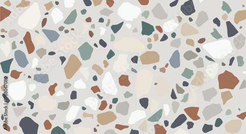 Modern Terrazzo Pattern Background with Neutral Earth Tones
