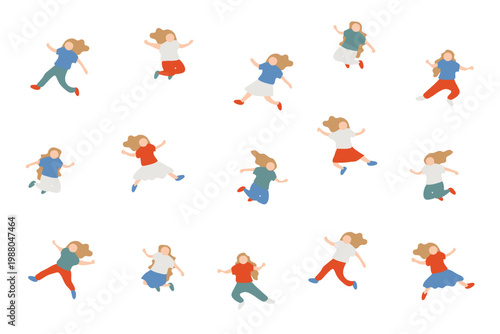 元気に遊ぶ子どもポーズセット