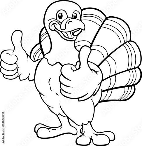 A turkey Thanksgiving carto...