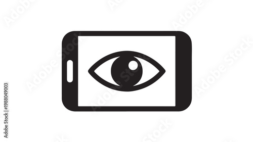 Digital Surveillance Smartphone with Eye Icon Vector Illustration for Privacy and Cyber Security Concepts