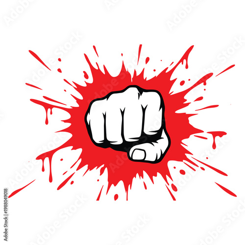 Fist Raised in Angry Protest Symbol.
