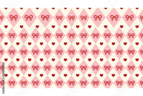Hearts and Bows Pattern Design.