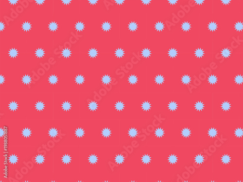 Pink Sun: Cute Pastel Pink with Blue Sunburst Dots Pattern. Creative abstract pattern for commercial use