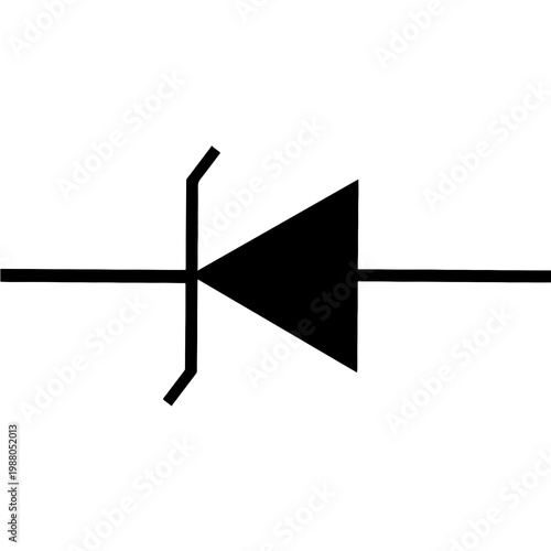 Canvas Print Zener diode reverse biased solid icon electronic symbol