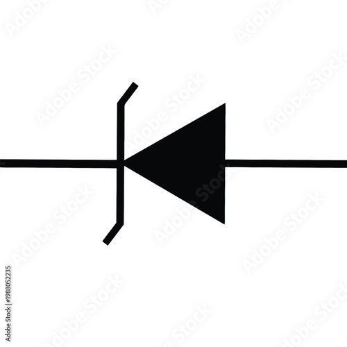 Zener diode reverse biased solid icon electronic symbol