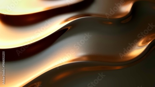 Abstract Gold Liquid Waves