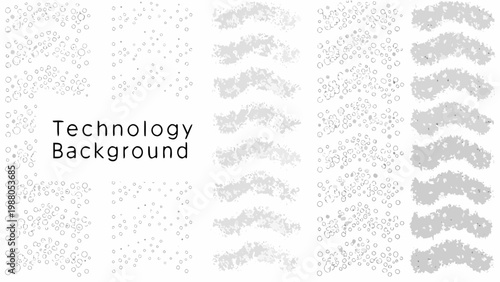 Abstract technology background featuring repeating patterns of dots and swirling formations