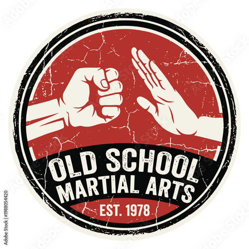 Old School Martial Arts Emblem Design.
