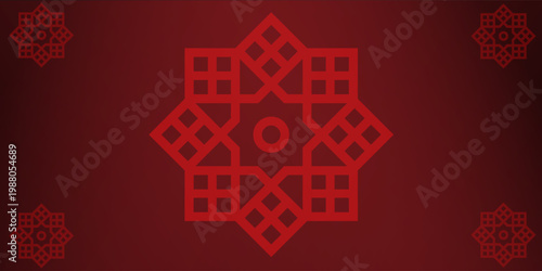 illustration vector graphic of red mandala clone pattern geometric shape icon concept design