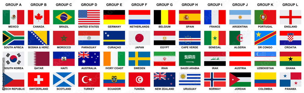 Naklejka premium flags of different countries on a white background